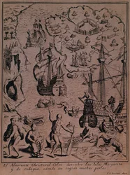 Christopher Columbus Discovering the Islands of Margarita and Cubagua